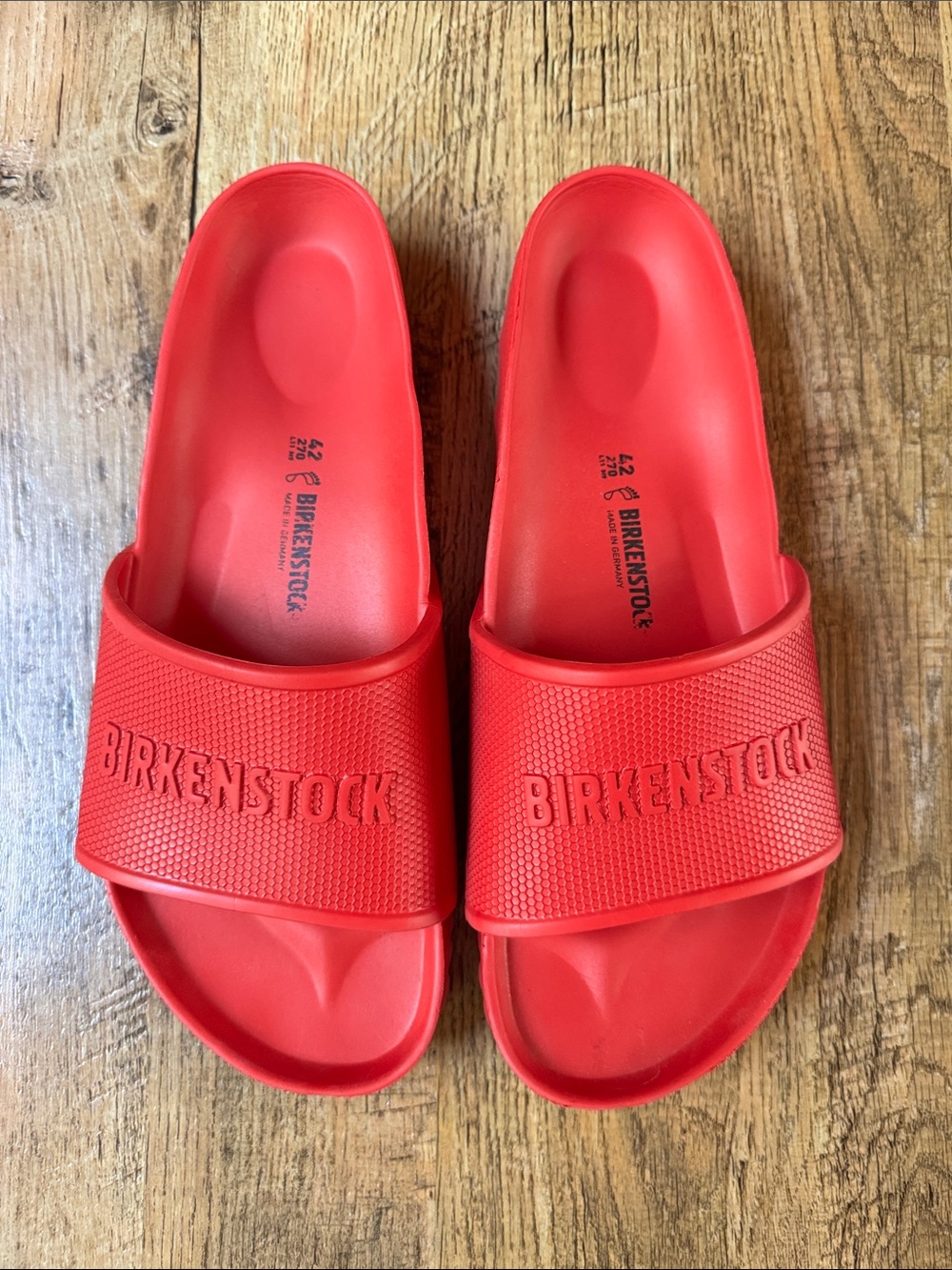 Women's Birkenstock Barbados EVA Red Slide Sandals Sz: 11 NWOT ✨